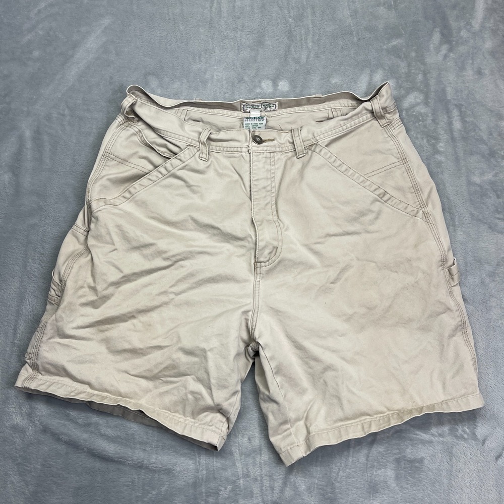 Guess Carpenter Shorts Mens 34‎ Tan Regular Fit Y2k Workwear Hammer Loop Outdoor